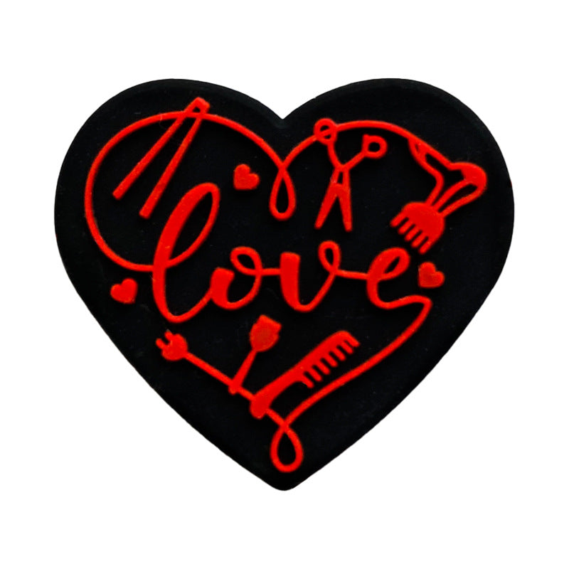 Wholesale of 10PCS Love Hair Salon Food Grade Silicone Beads ACC-BDS-WDX028