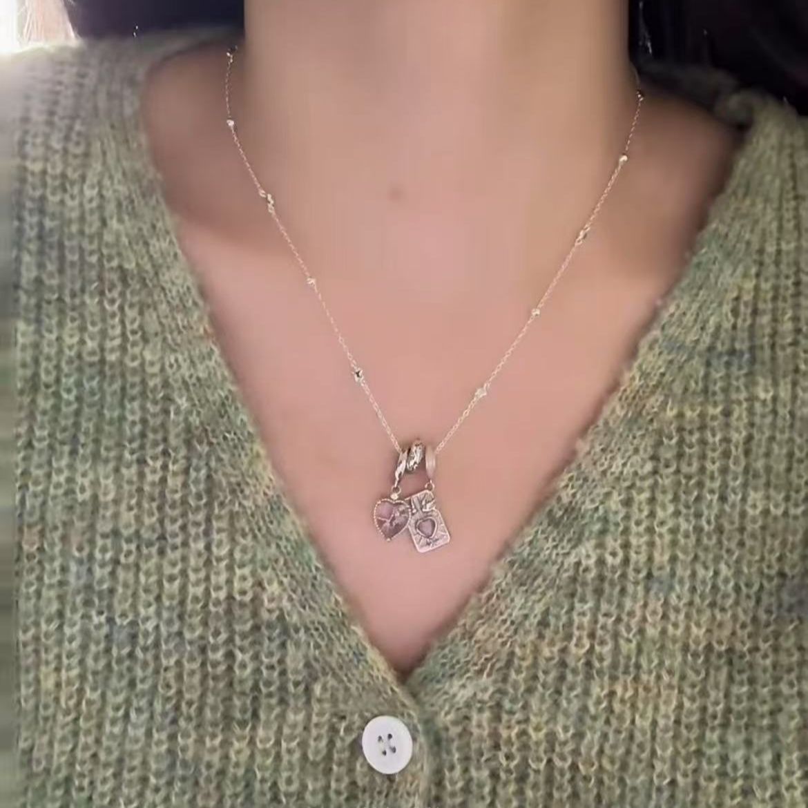 Wholesale Trendy Love Tarot Pendant Necklace Alloy Electroplating Fashion Accessory for Women