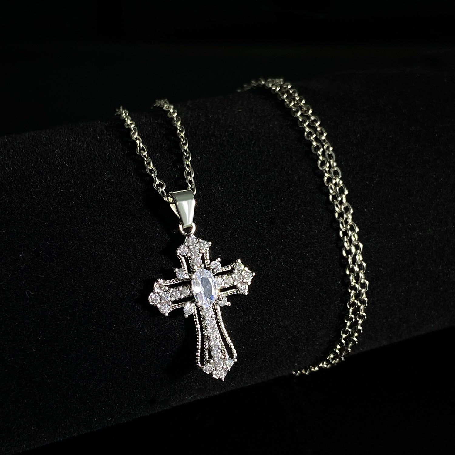 Wholesale Zircon Virgin Cross Necklace ACC-NE-MY004