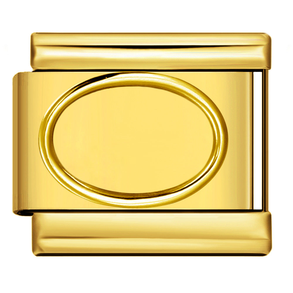 Wholesale Italian Charm Bracelet 9mm DIY Splicing Removable Gold Stamping Pattern Stainless Steel Composable Bracelet