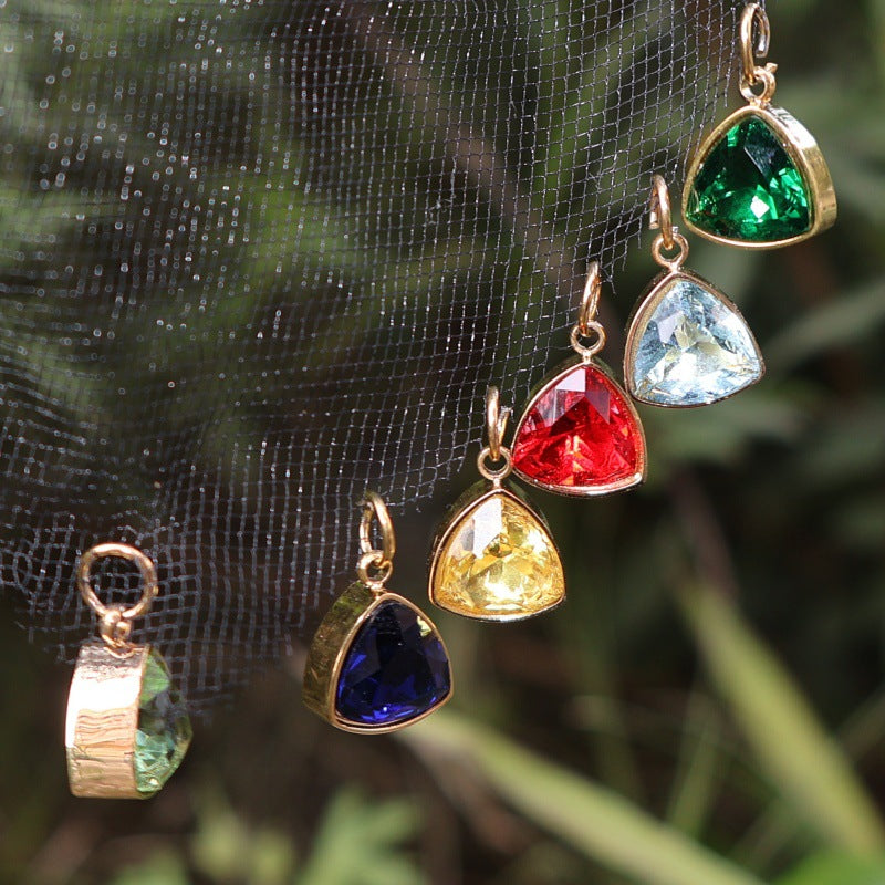 Wholesale DIY Stainless Steel December Birthstone Colored Zirconia Necklace