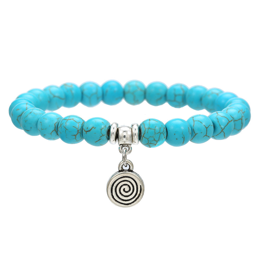 Wholesale 2pcs Turquoise Beaded Evil Eye Starfish Returnee Bracelet