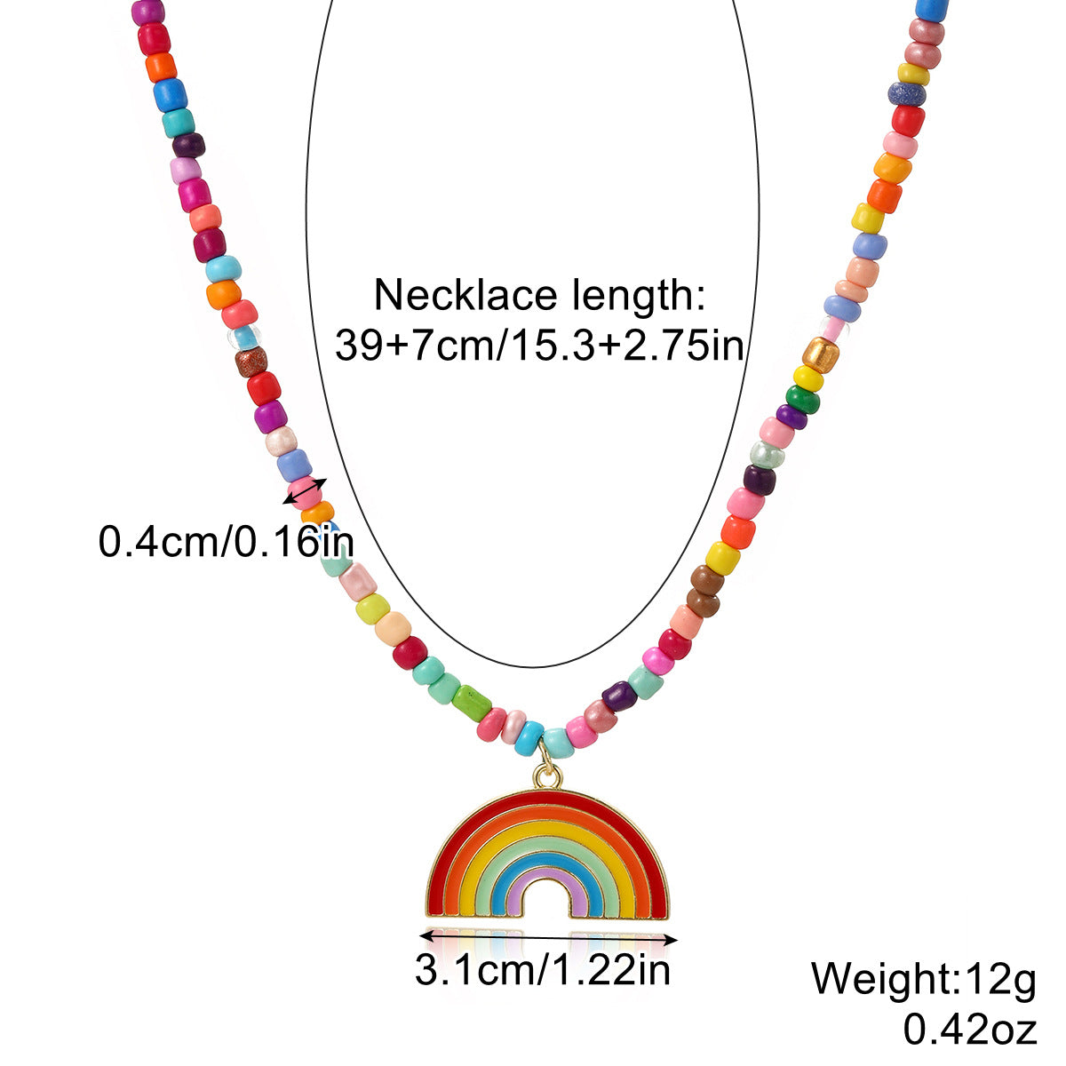 Wholesale Rainbow Clavicle Chain Multi-layer Necklace Crystal Color Pendant ACC-NE-ManYi006