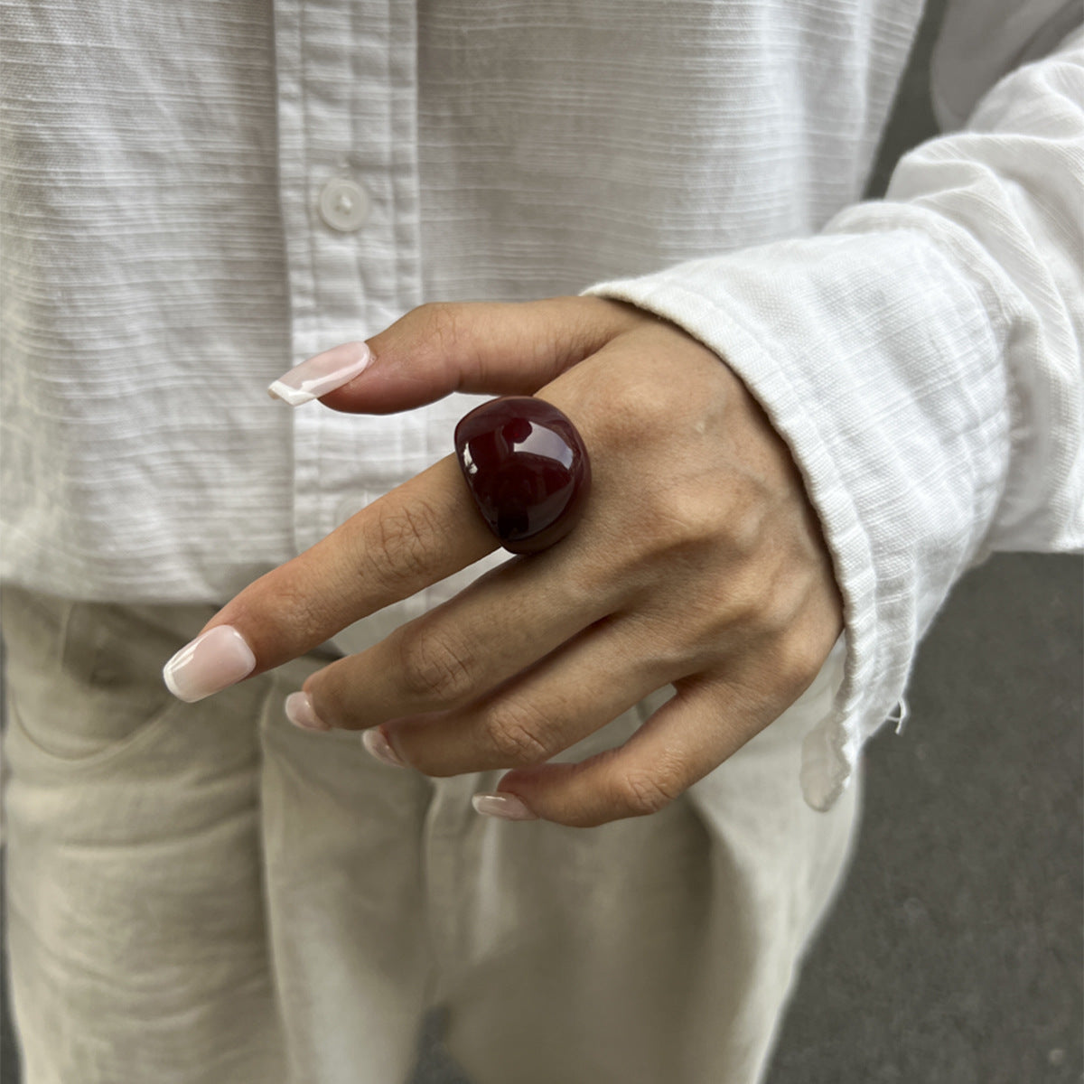 Wholesale Trendy Ombre Resin Wide Band Ring Women S Everyday Jewelry Accessory
