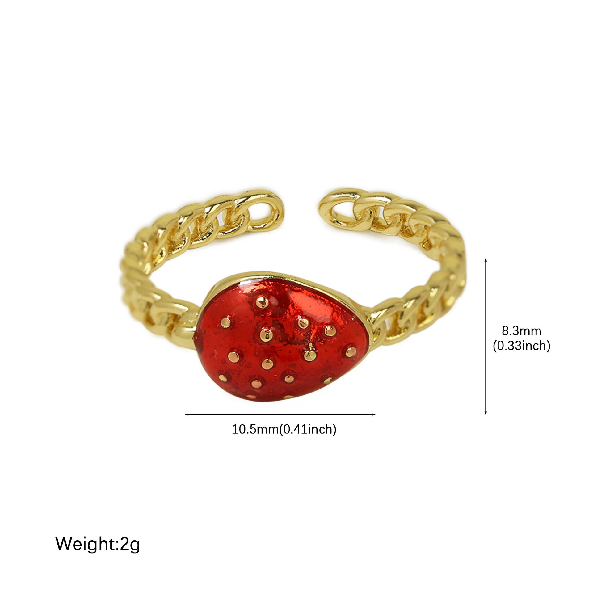 Wholesale  color drop strawberry cherry ring