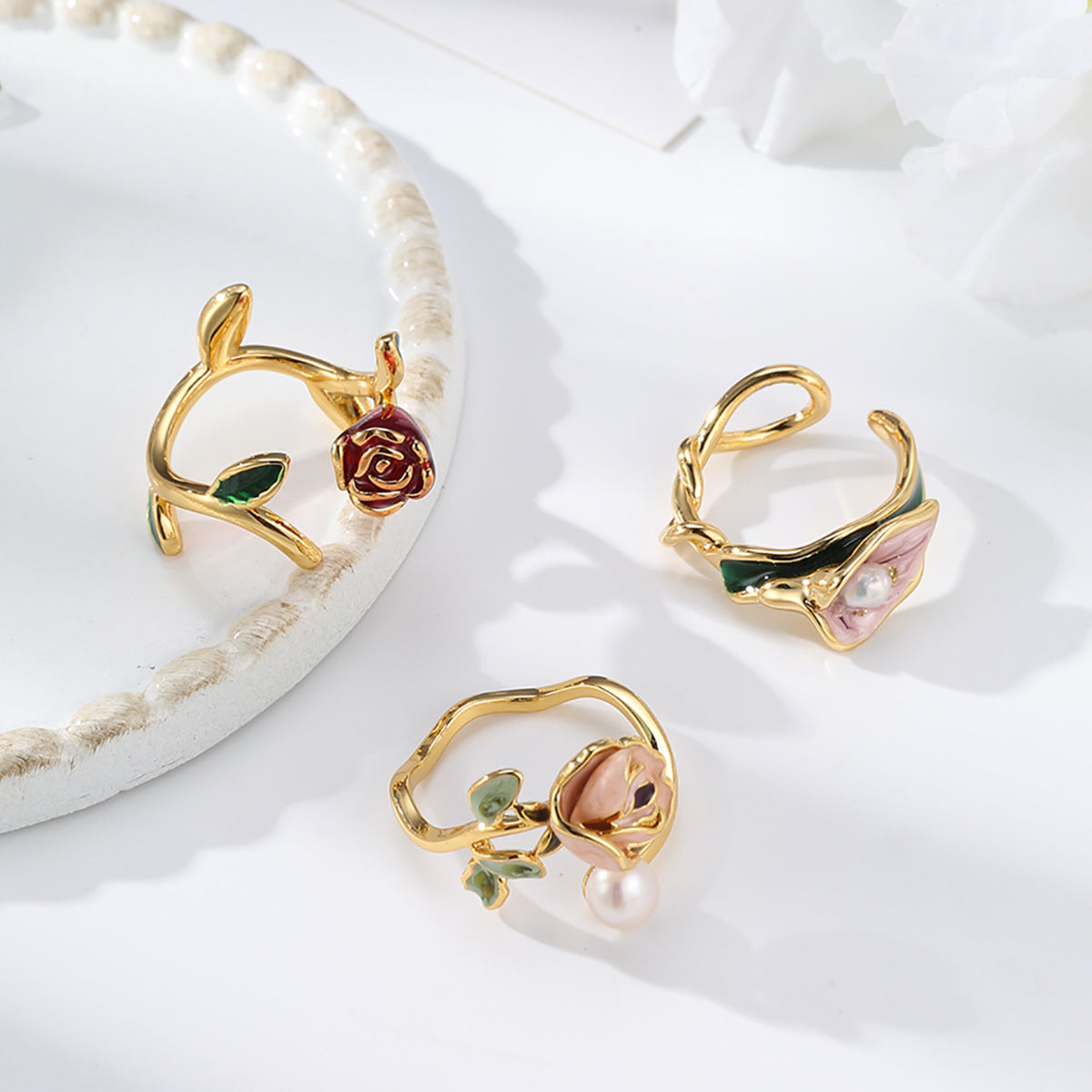Wholesale  Retro Romantic Rose Flower Ring