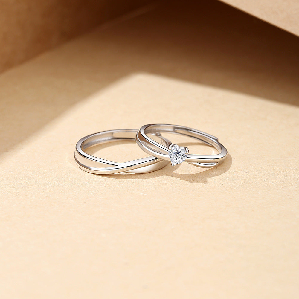 Wholesale Love Couple S925 Sterling Silver Rings