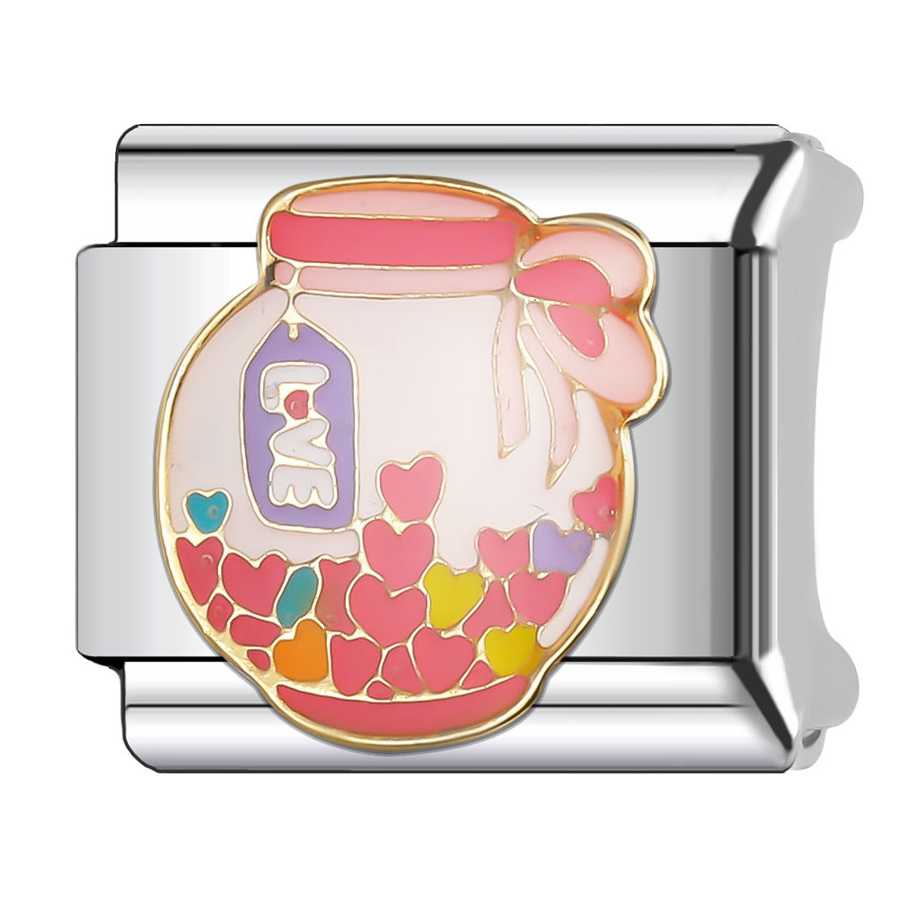 Wholesale Italian Charm Bracelet 9mm DIY Splicing Princess Couple Series Stainless Steel Composable Bracelet