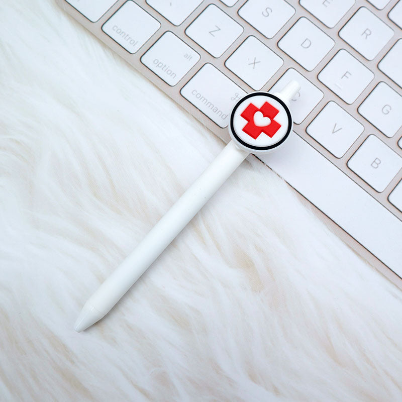 Wholesale  Cartoon PVC Creative Solid Color Doctor Medical 0.5 Pen Press Gel Pen