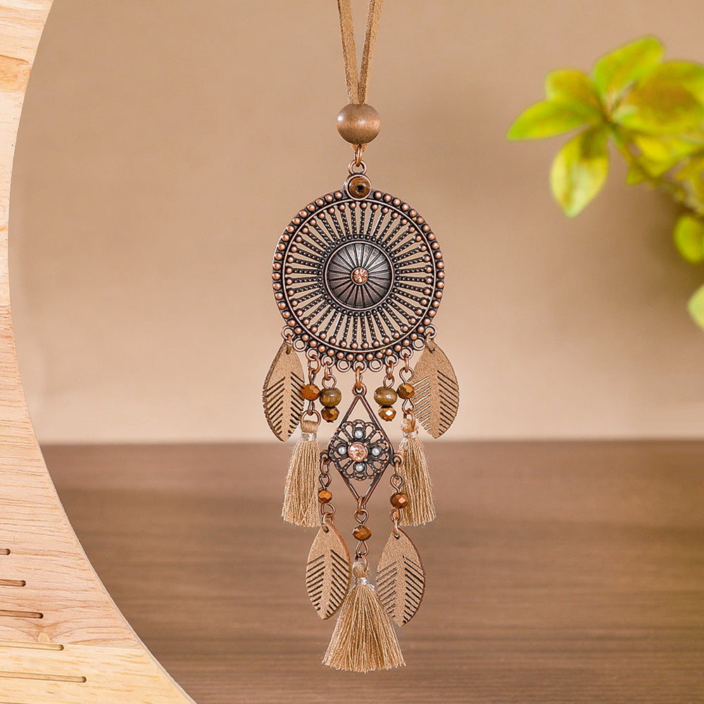 Wholesale Bohemian Tassel Necklace Fishbone Shell Coffee Color Holiday Style Jewelry Accessory Boutique Resale