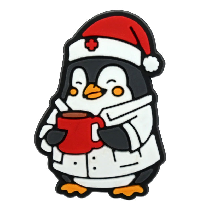 Wholesale  Random 100pcs Christmas animal-themed PVC Soft Rubber Shoe Buckle Decoration