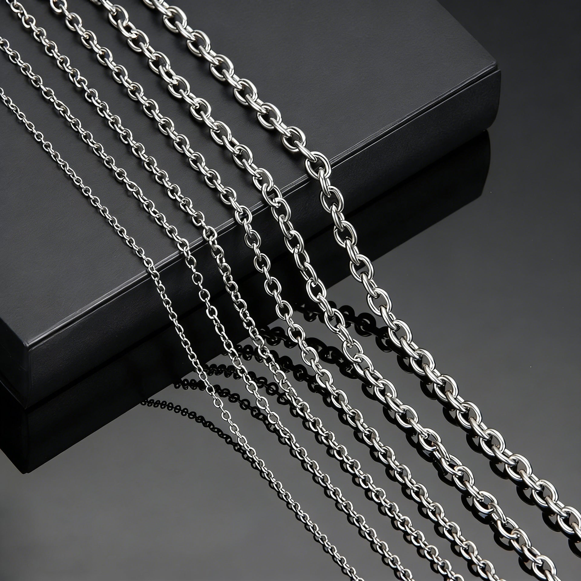 Wholesale Titanium Steel Flat Cross O-Shaped Chain Necklace - Chic DIY Jewelry Accessory for Women