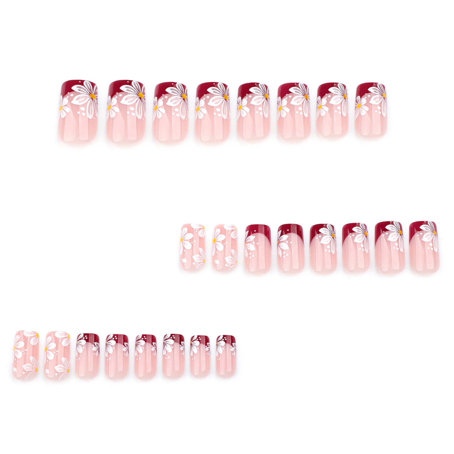 Wholesale  24 Pieces/box  Flower Nails Kits Nail Stickers