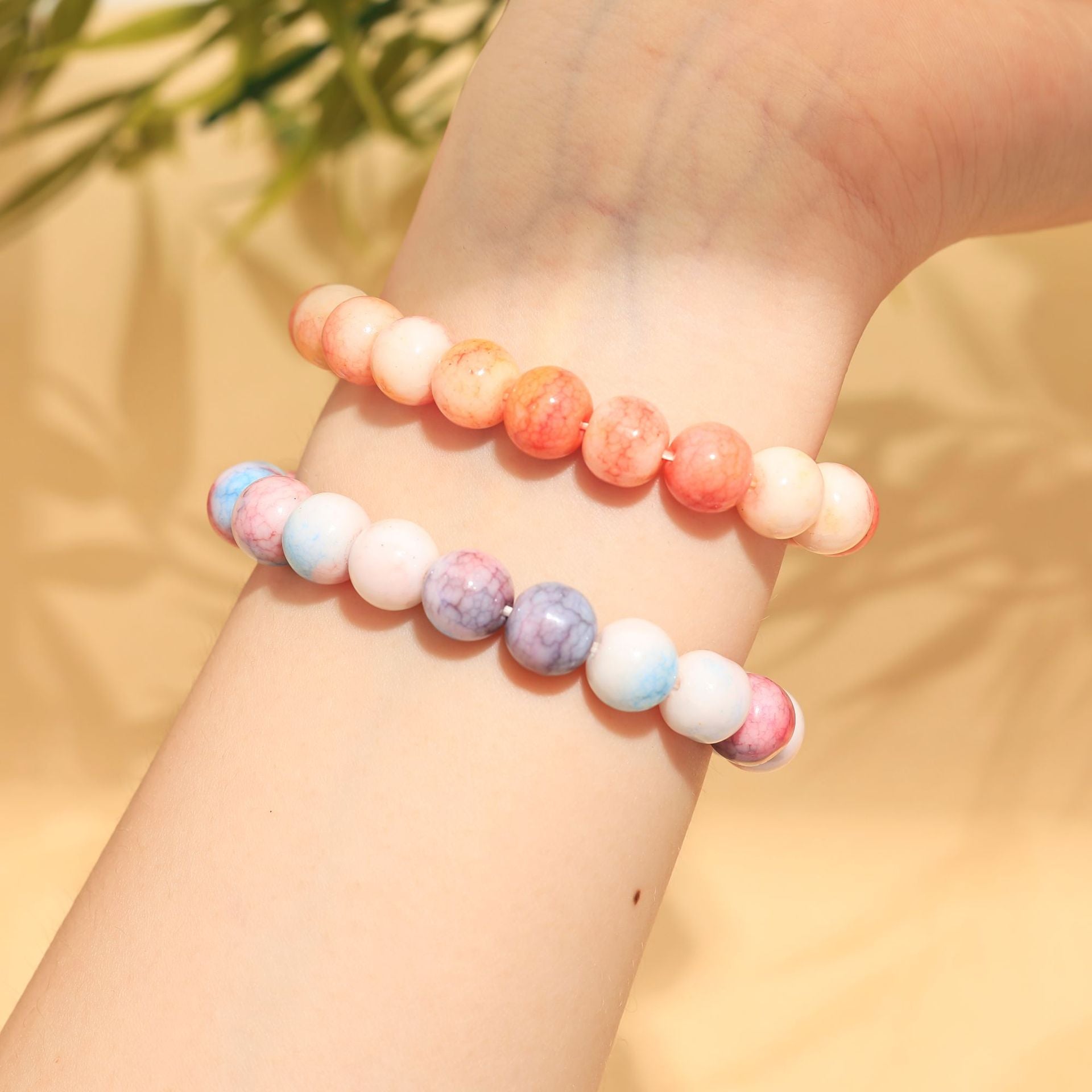 Wholesale  10mm Jade Broken Porcelain Beads Water Dye Ice Cracking Bracelet