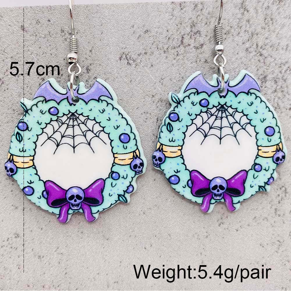 Wholesale  Christmas Acrylic Earrings Snowman Crutch Snowflake Candy Christmas Earrings