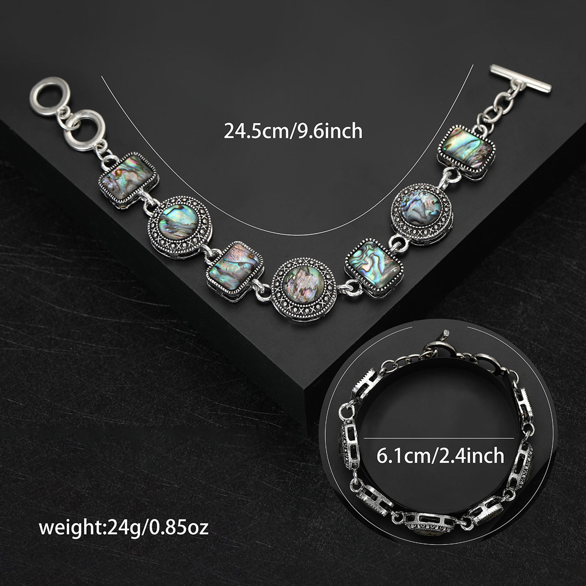 Wholesale Trendy Natural Abalone Shell Bracelet Adjustable Three Ring Clasp Chic Unisex Jewelry Accessory For Everyday Wear And Boutique Resale