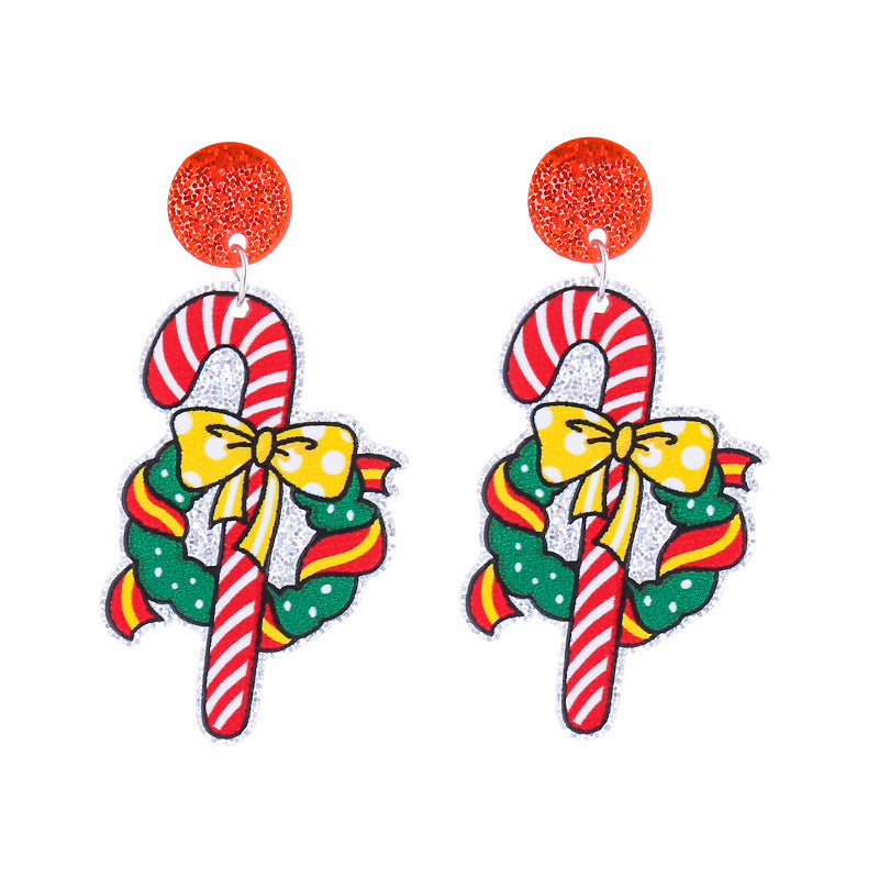 Wholesale Christmas Acrylic Cute Elk Snowman Series Earrings ACC-ES-CT031