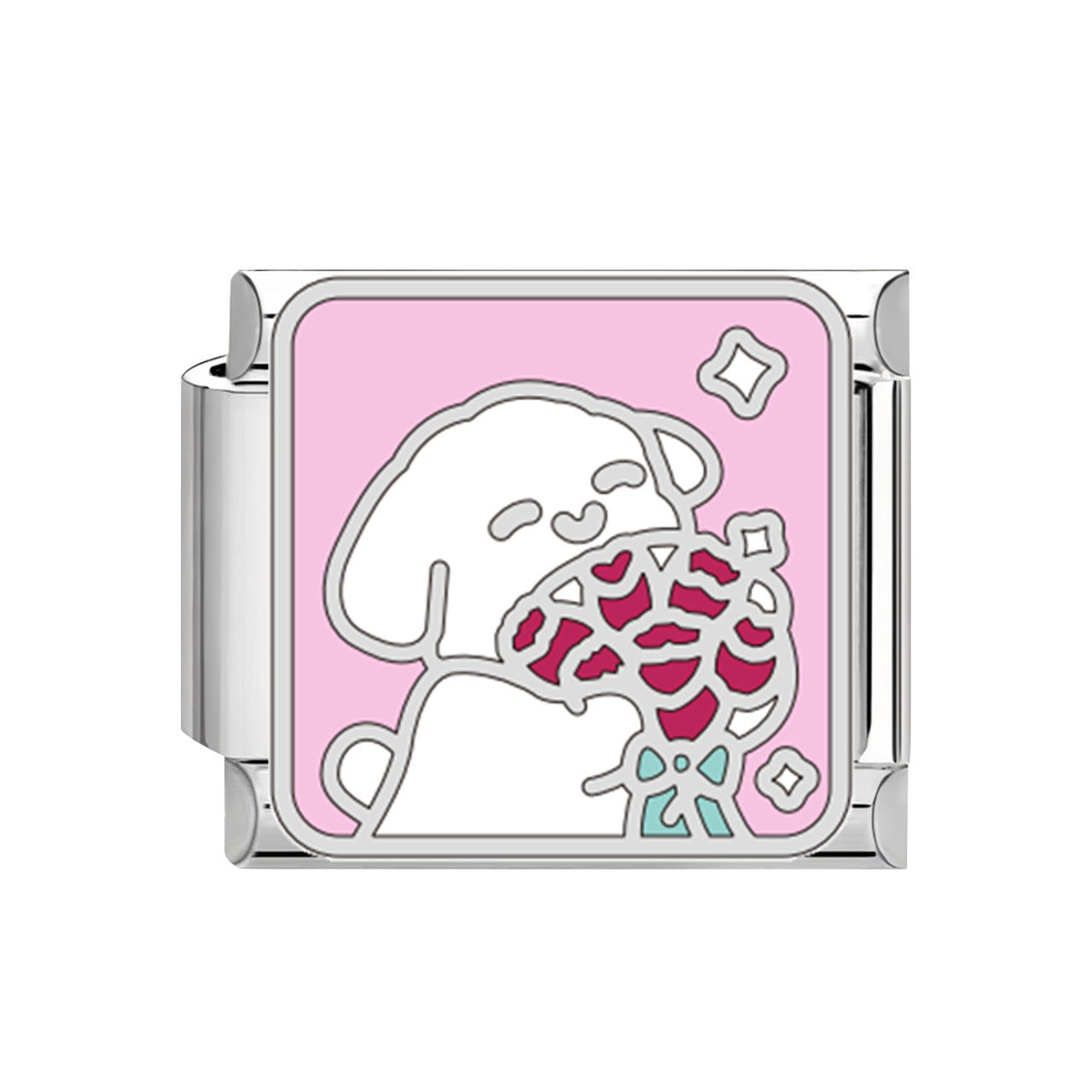 Wholesale 9mm Italian Charm Starter Bracelets DIY square Single Section Creative Stainless Steel Composable Bracelet