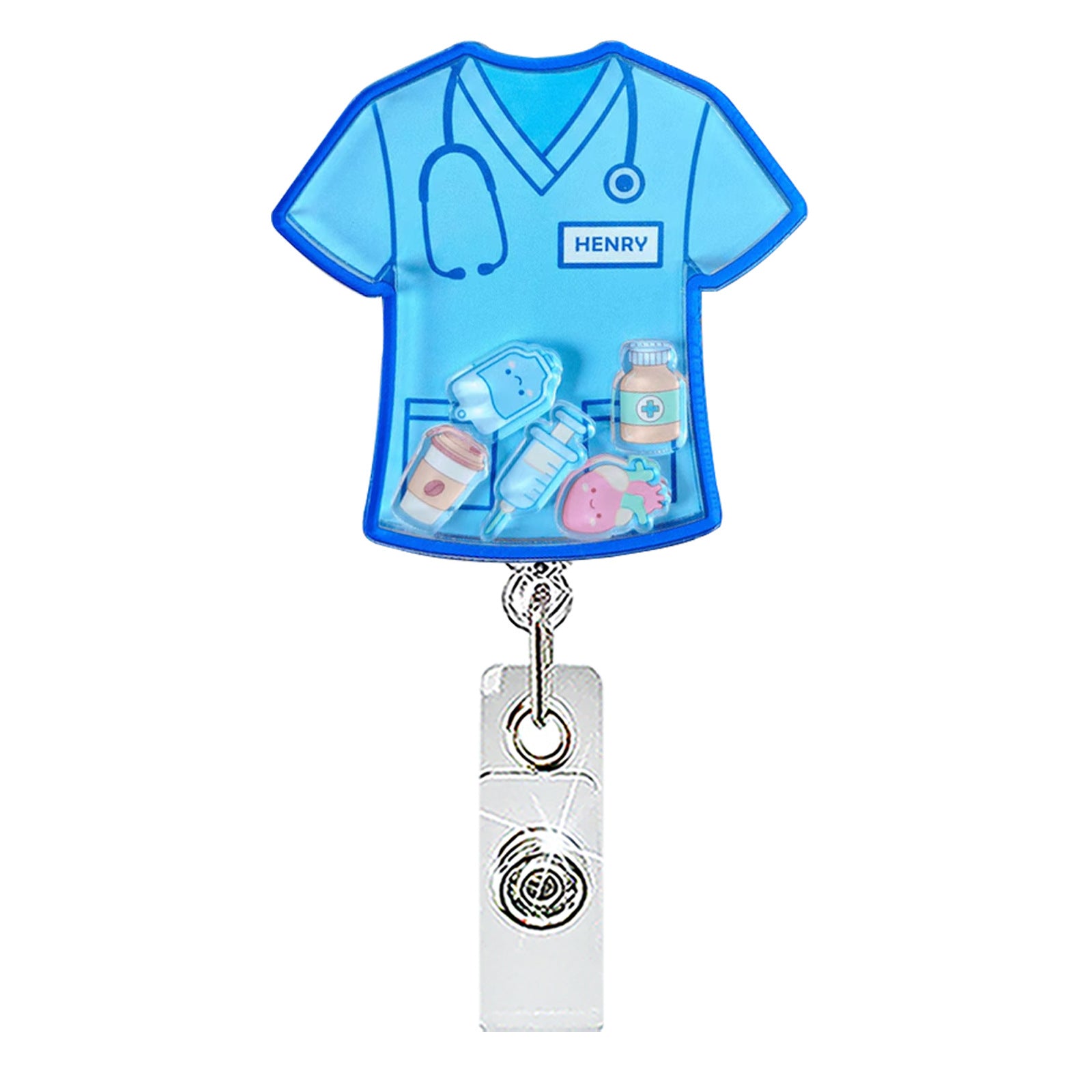 Wholesale Stylish Acrylic Swivel Retractable Badge Reel - Trendy ID Badge Holder for Medical Uniform or Daily Use