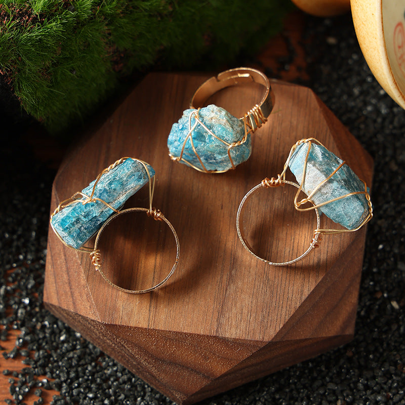 Wholesale Wire Wrapped Natural Amethyst Ring Rough Stone Crystal Jewelry Fashion Accessory Everyday Wear Gift And Boutique Resale