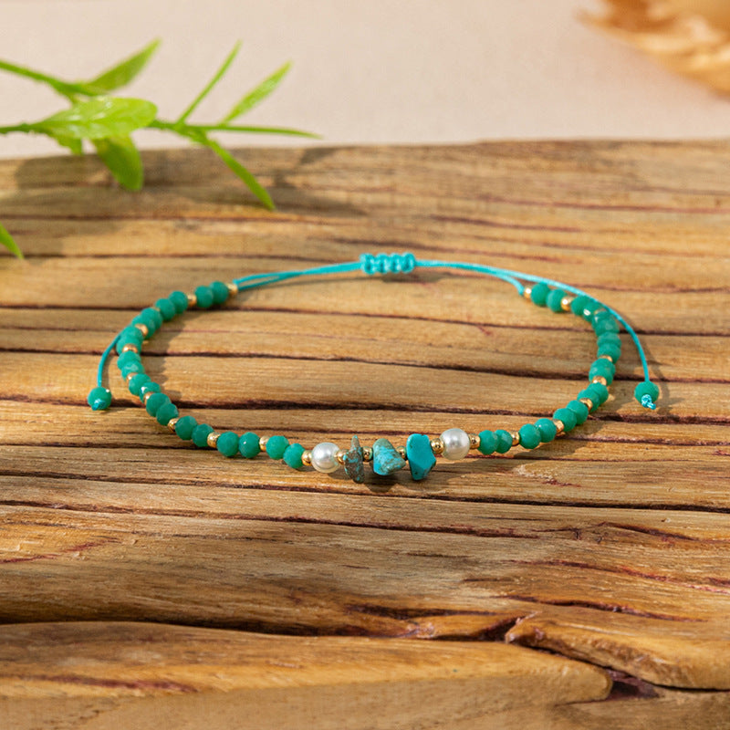 Wholesale Colorful Gravel Hand Rope  Bracelet