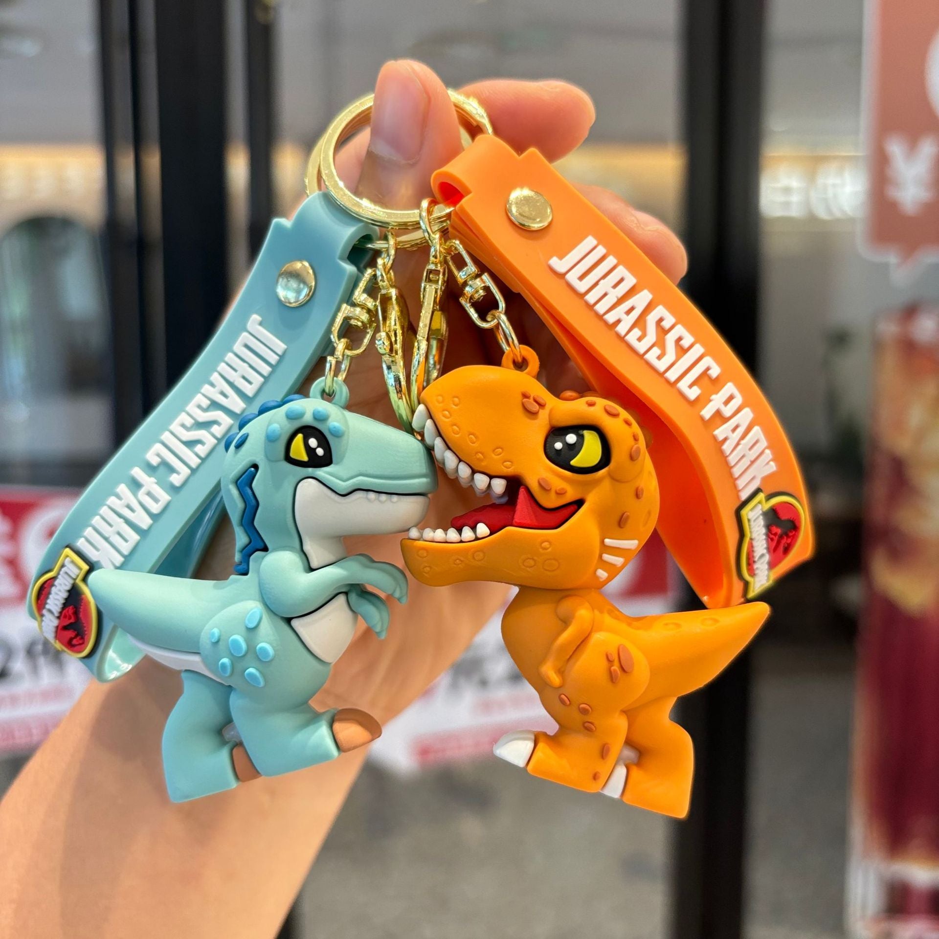 Wholesale Cartoon Dinosaur Keychain PVC Decorative Car Key Accessory Gift