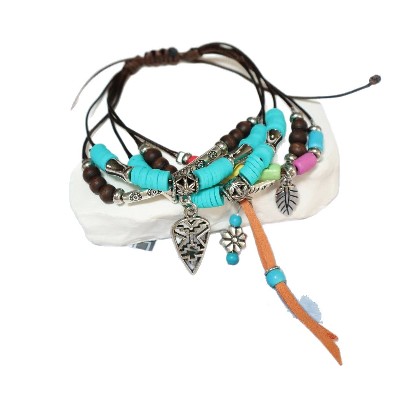 Wholesale Colorful Geometric Polymer Clay Beaded Bracelet - Chic Fashion Jewelry Accessory