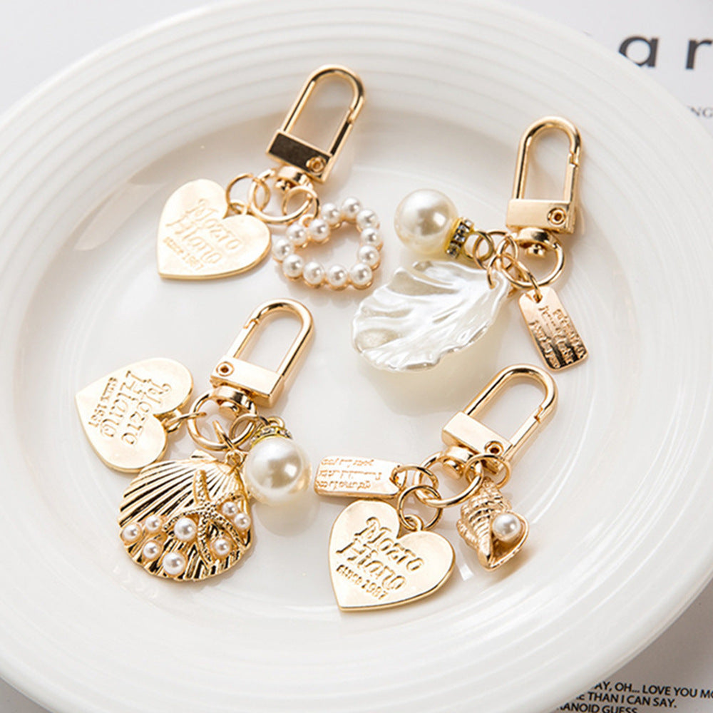 Wholesale Cute Shell Keychain Charm,  Zinc Alloy Electroplated Bag Accessory for Boutique Resale