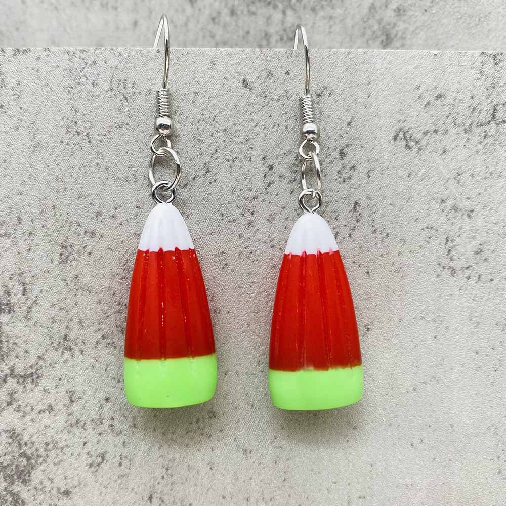 Wholesale Thanksgiving  Colorful Three-Dimensional Corn Candy Pendant Earrings