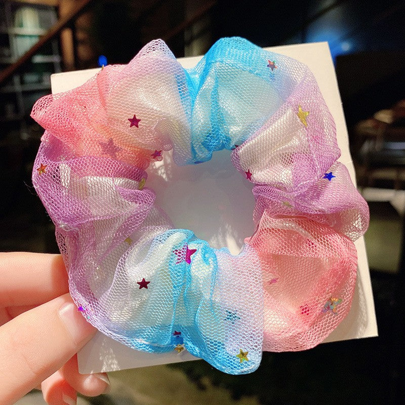 Wholesale fabric rainbow color headband cute mesh headband ACC-HS-linx001