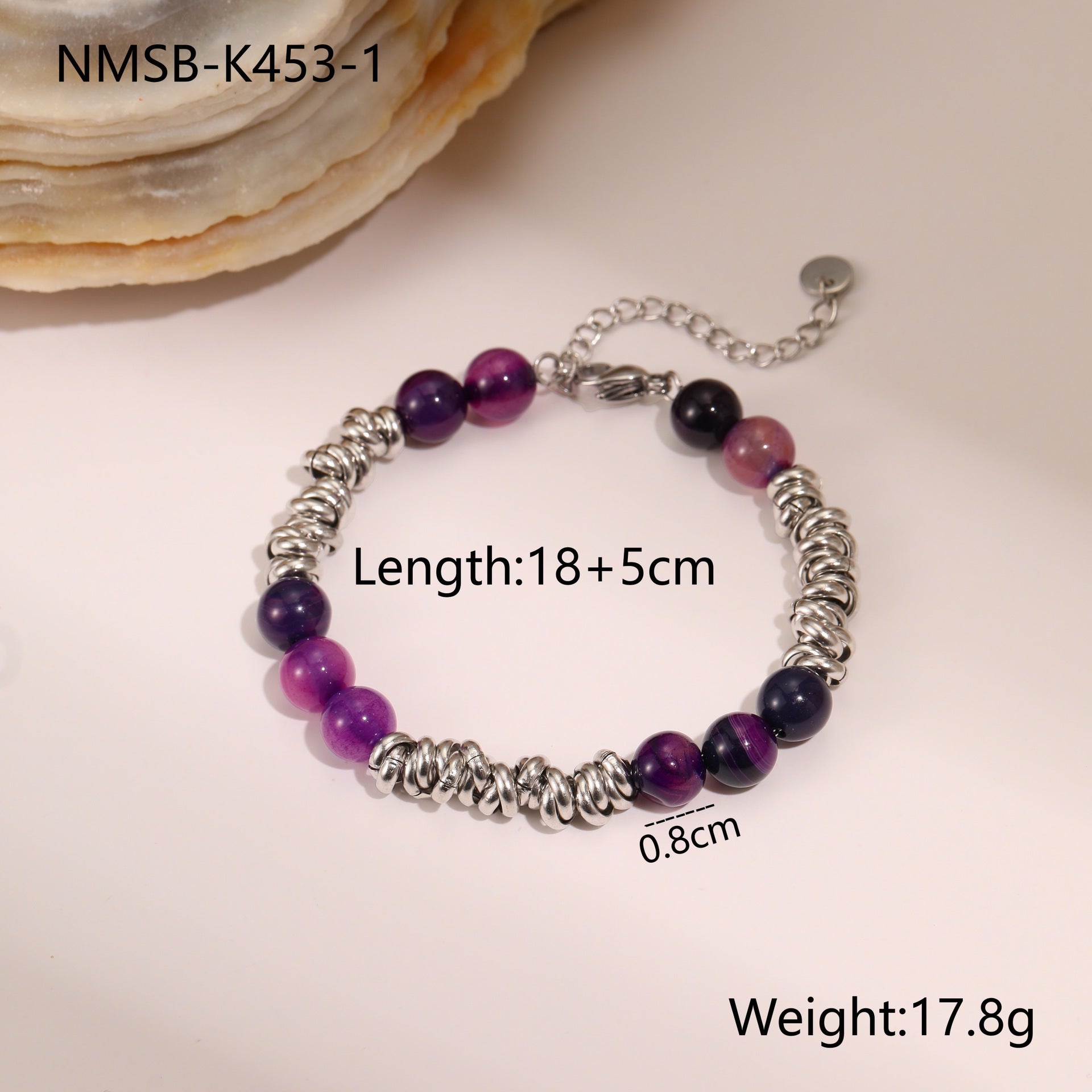 Wholesale Natural stone stainless steel bracelet