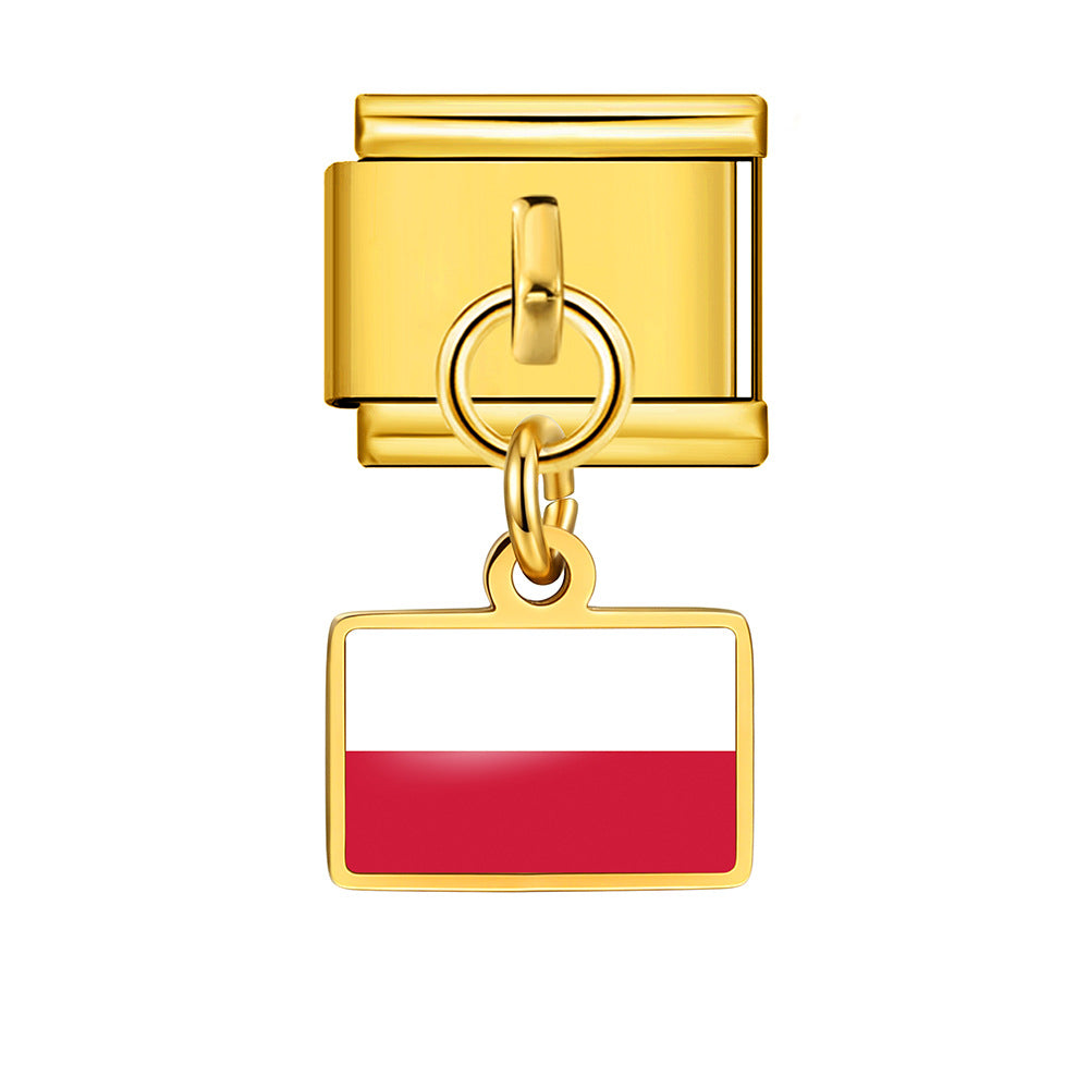Wholesale World Flag Modular Bracelet Stainless Steel DIY Fashion Accessory