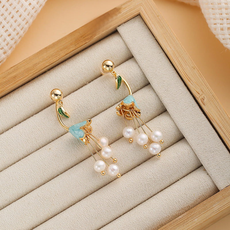 Wholesale  Pearl Earrings Flower Earrings Light Luxury  Ear Jewelry