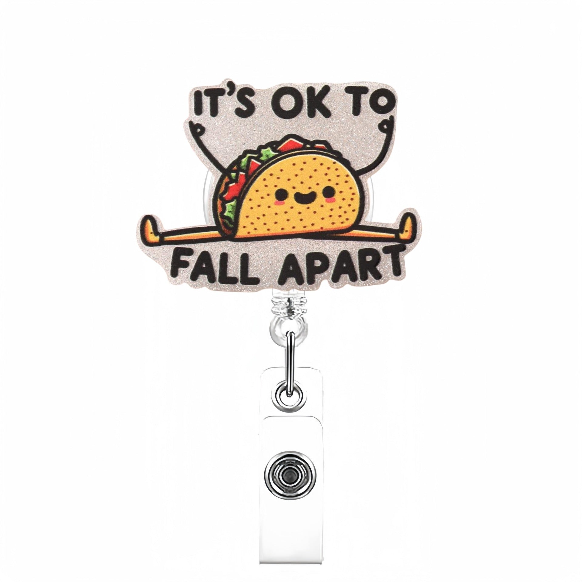 Wholesale Creative pattern acrylic Retractable Rotating Badge Keychain