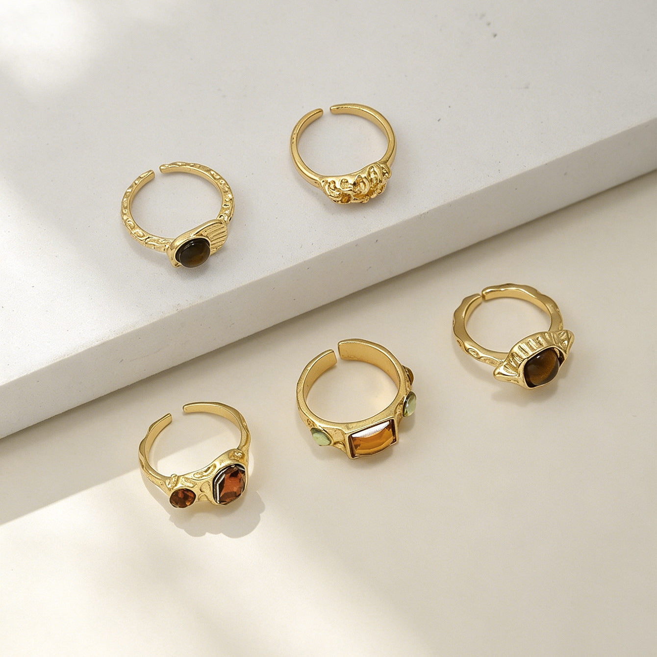 Wholesale Vintage Maillard Alloy Rings 5 Piece Set Women S Fashion Jewelry Accessory Gift