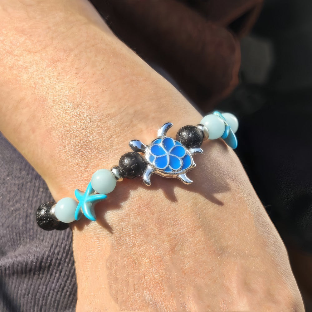 Wholesale Luminous turtle volcanic stone starfish bracelet