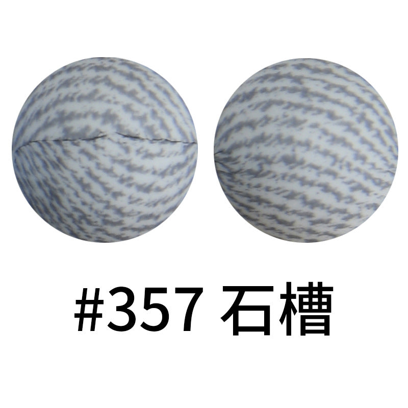 Wholesale 50pcs 15mm Western Style Leopard Skull Color Aztec Printed Silicone Balls Beads ACC-BDS-HeSheng004