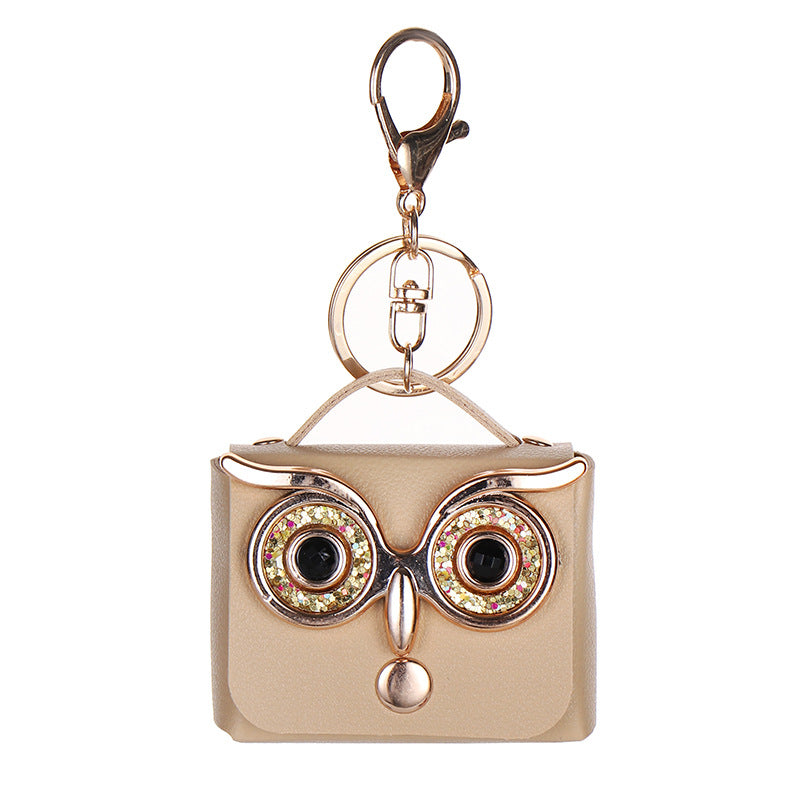 Wholesale Trendy Owl Faux Leather Coin Purse With Keychain Cute Earphone Bag For Women Boutique Resale Accessory