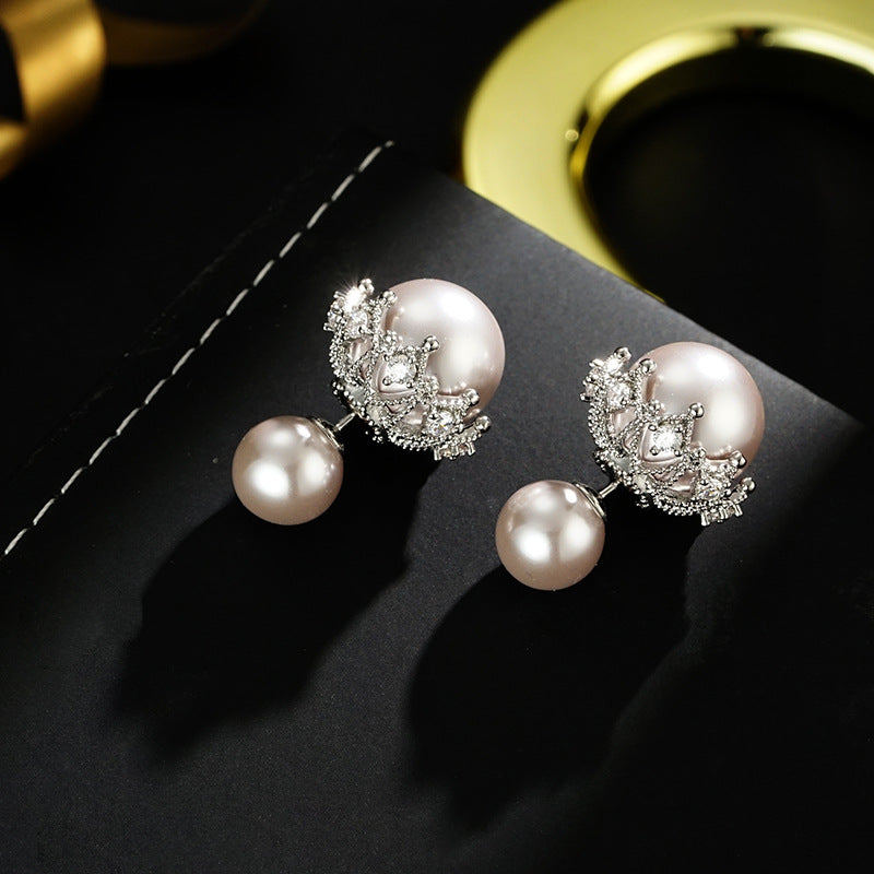 Wholesale versatile small fragrant style bead earrings light luxury  earrings
