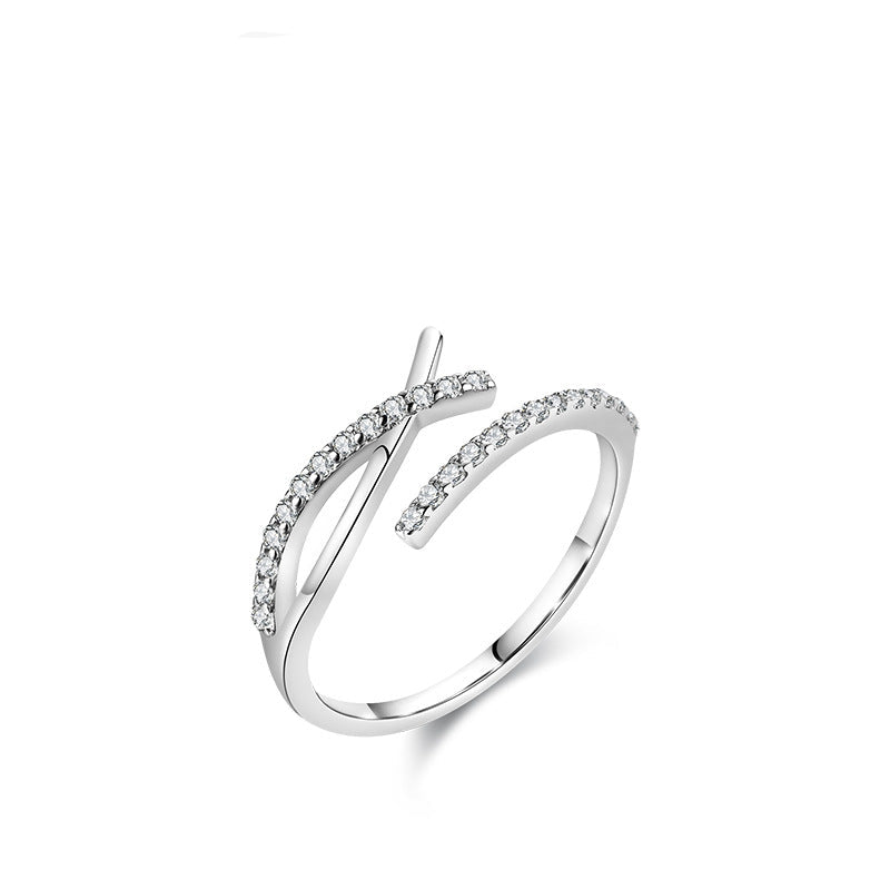Wholesale s925 sterling silver simple open adjustable ring
