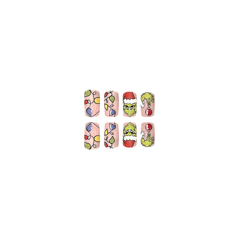 Wholesale 24 Pieces/box Christmas Press-on Nails Kits Nail Stickers ACC-NS-FengLi005