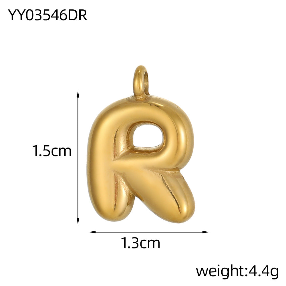 Wholesale Stainless steel bubble letter pendant necklace accessories