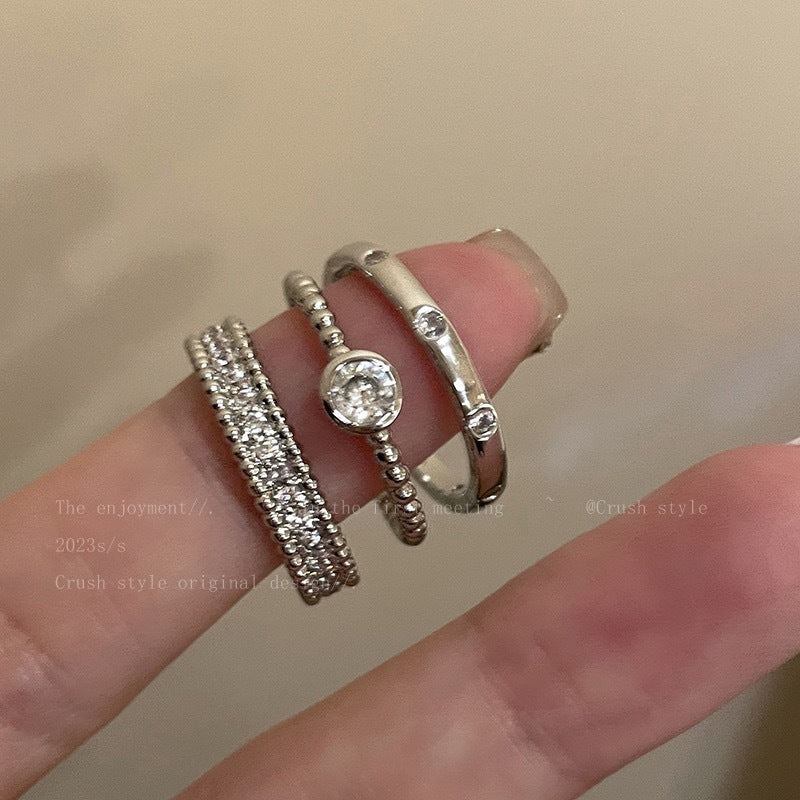 Wholesale Chic Open Ring with Zircon Alloy Jewelry Accessory for Everyday Wear
