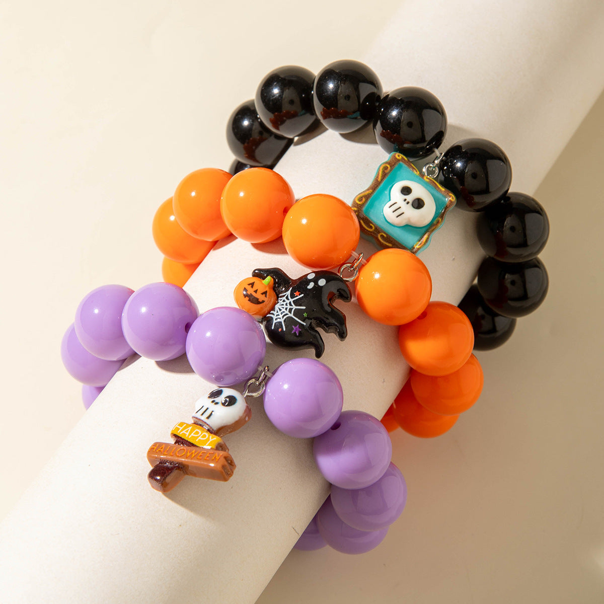Wholesale  Funny Skull Rice Bead Bracelet Set