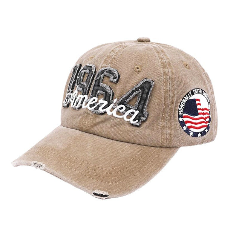 Wholesale washed hat 1964 embroidered  baseball cap