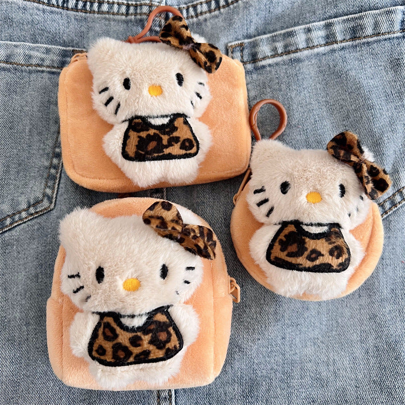 Wholesale Cute Cartoon Leopard Print Plush Coin Purse Keychains ACCVIP