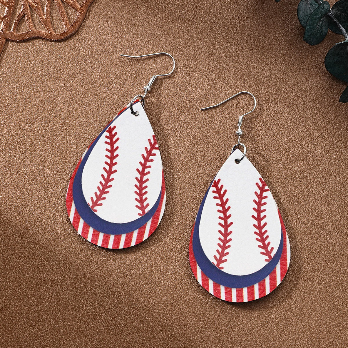 Wholesale Independence Day leather earrings