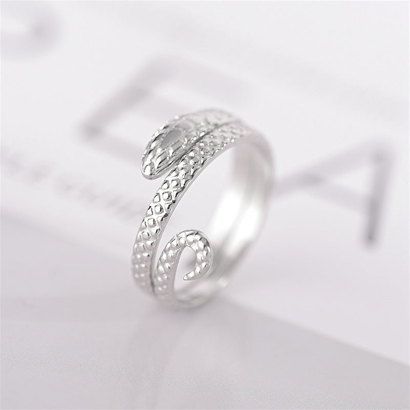 Wholesale Vintage Open Titanium Steel Snake Rings ACC-RS-DingChao010