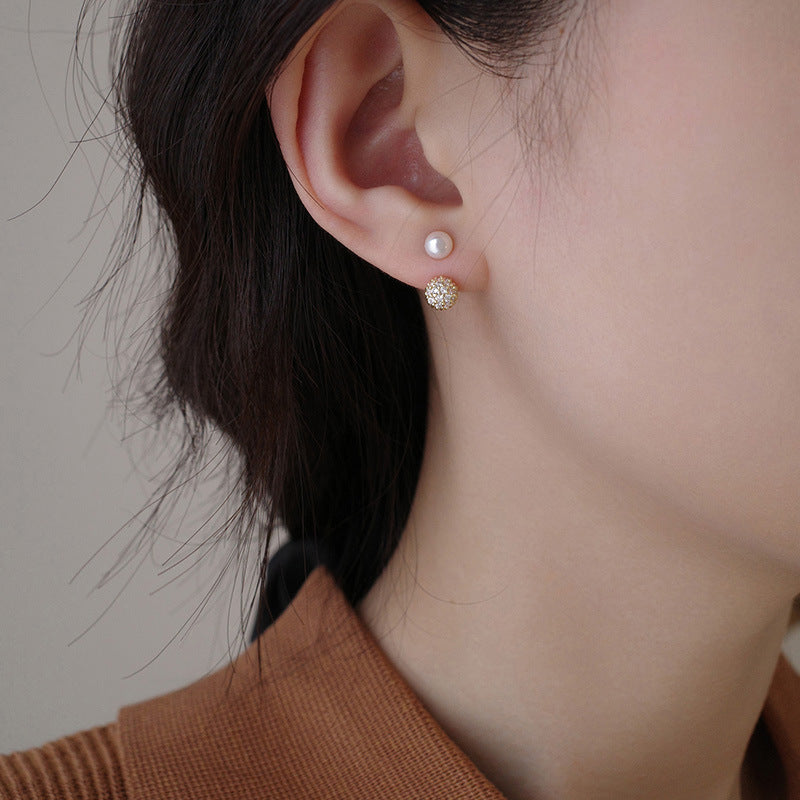Wholesale Silver Plated Copper Pearl Earrings Simple Modern Style Everyday Wear Fashion Accessory