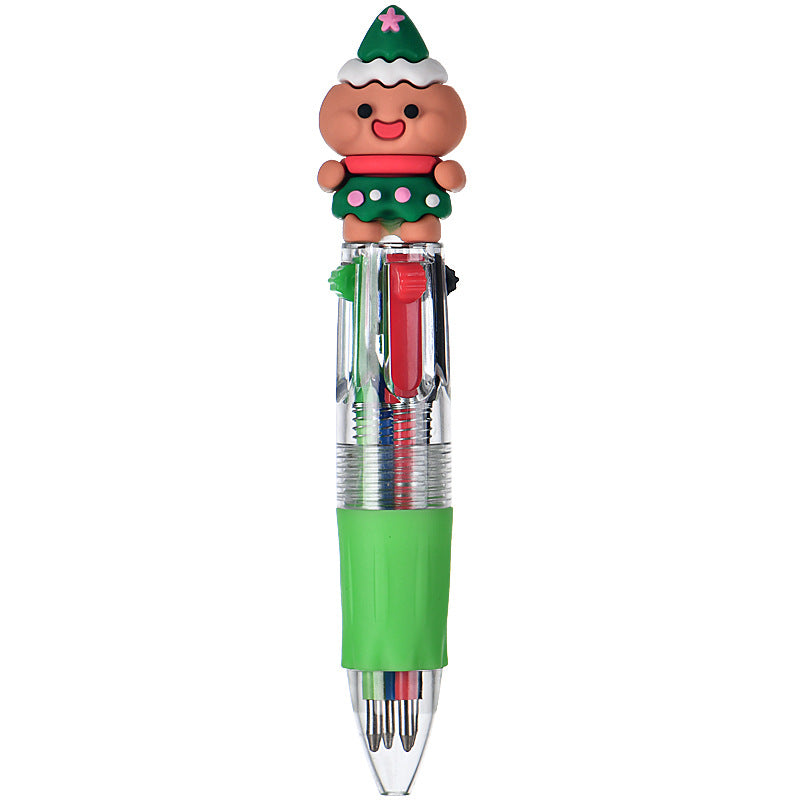Wholesale Cute cartoon Christmas four-color ballpoint pen